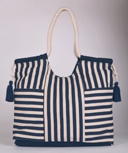 JAYPORE, Blue White Hadcrafted Canvas Tote Bag, INR 1700