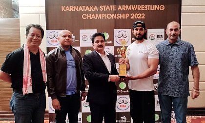 Karnataka State Arm Wrestling Association under the affiliation of BCAI and IFA conducted its 1st State National at The Pride Hotel Bengaluru