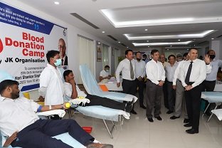Blood donation camp organised by JK Organisation