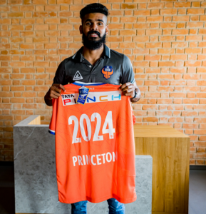 Princeton Rebello with FC Goa jersey