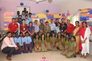 Wabtec Team at the Stem lab at Karnataka Public School Dodda Banaswadi