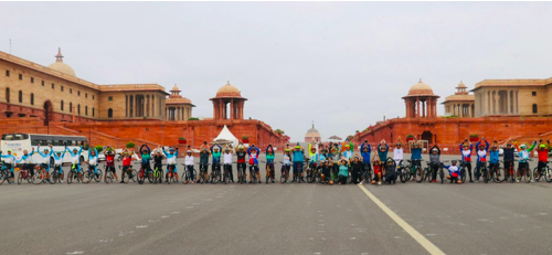 Shiva cycles with Ethomart (EMCT) celebrates International Plastic Bag Free day followed by a mega ride from Greater Noida west to Rashtrapati Bhavan
