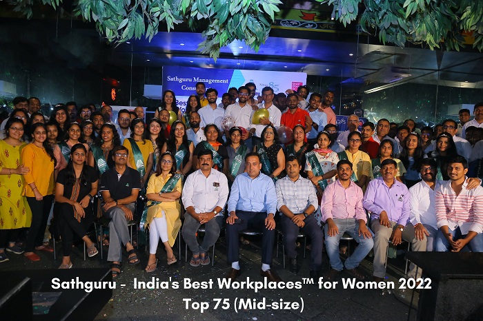 Sathguru Management Consultants Recognized among Top 75 India's Best Workplaces