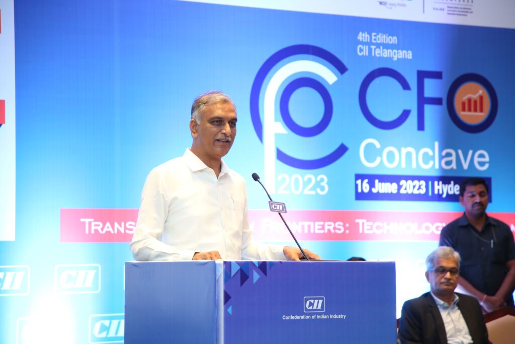 Telangana emerged as role model state for the entire country says Mr T Harish Rao at CII’s CFO Conclave