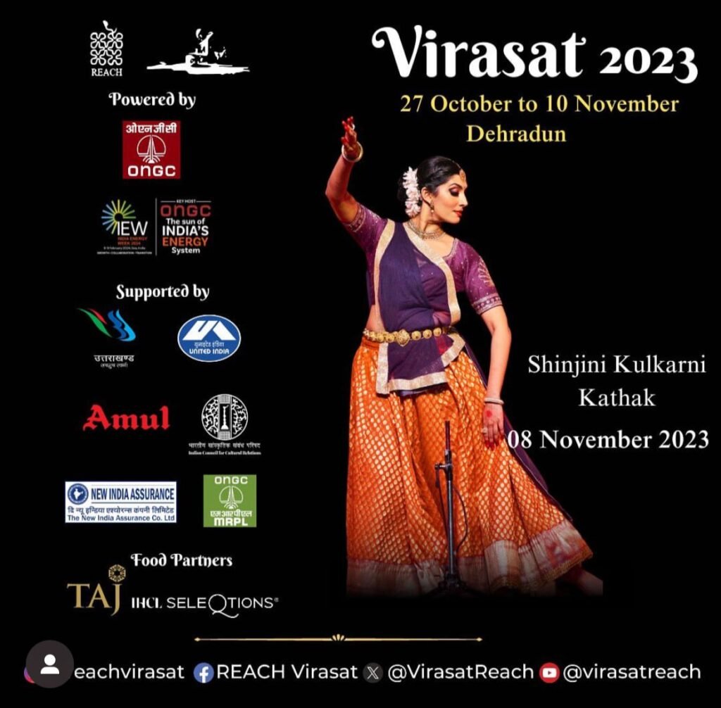Shinjini Kulkarni, the Kathak sensation, will captivate the audience at REACH Virasat 2023 with her enthralling performance