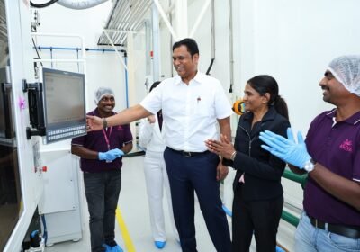 Thiru. DR. T.R.B. Rajaa, Minister for Industries, Investment Promotions and Commerce, Government of Tamil Nadu, unveils  ICHOR Medical Molding System at KRIYA Medical Technologies