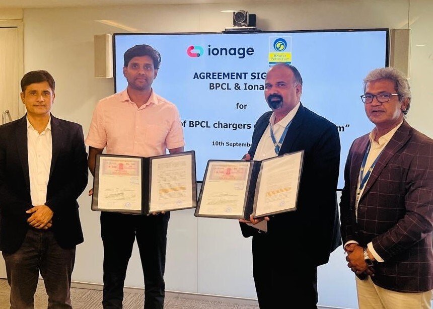 Bharat Petroleum Corporation Limited (BPCL) and IONAGE Extends Partnership to Strengthen India's EV Charging Ecosystem